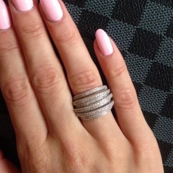 NEW 6.4 CT 925 STERLING SILVER DIAMOND RING, CUTE RING, SHINY RING. - Picture 4 of 7